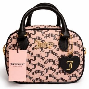 New! Juicy Couture Pep In Her Step Crossbody 💖 Mini Bowler Bag | Logo Print
